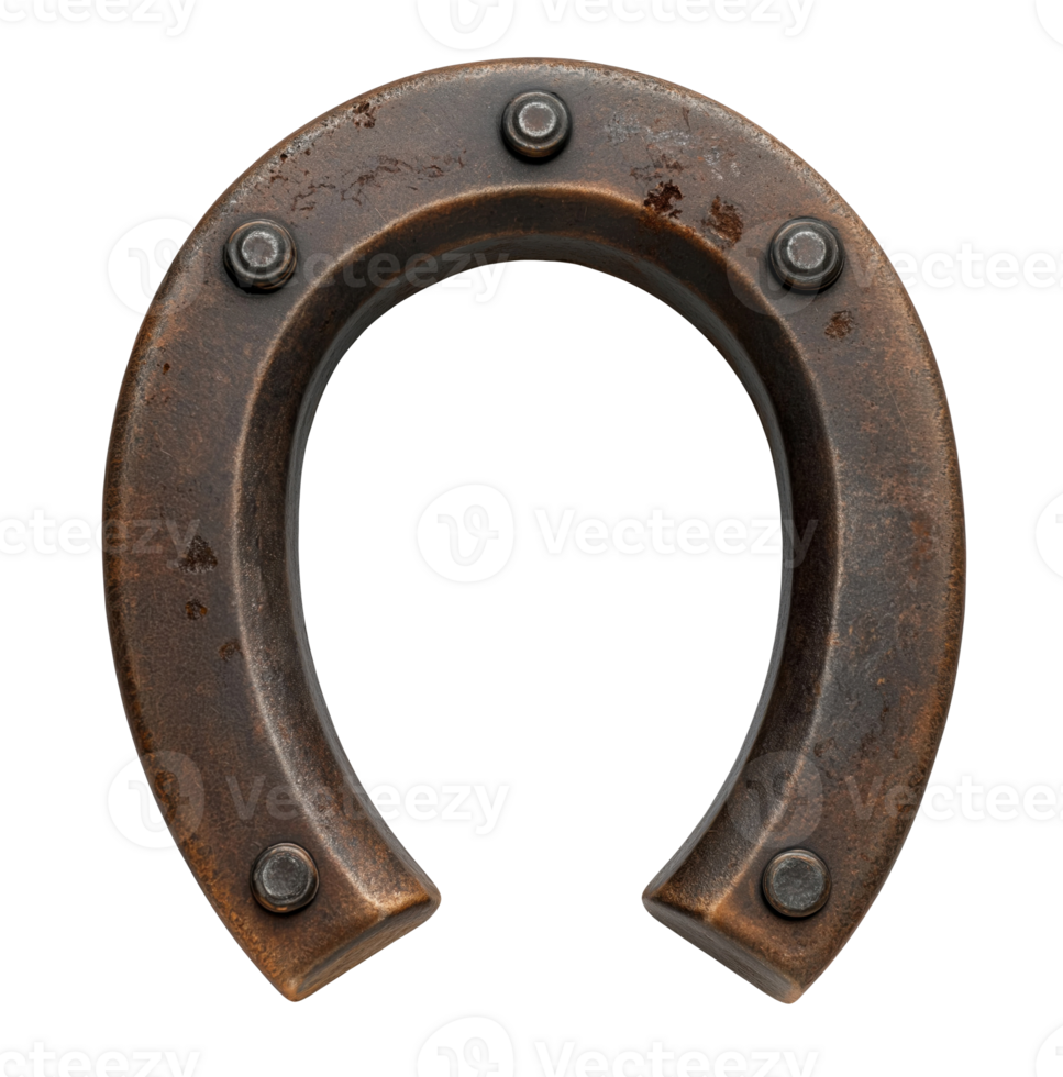 One old horseshoe isolated on transparent background png