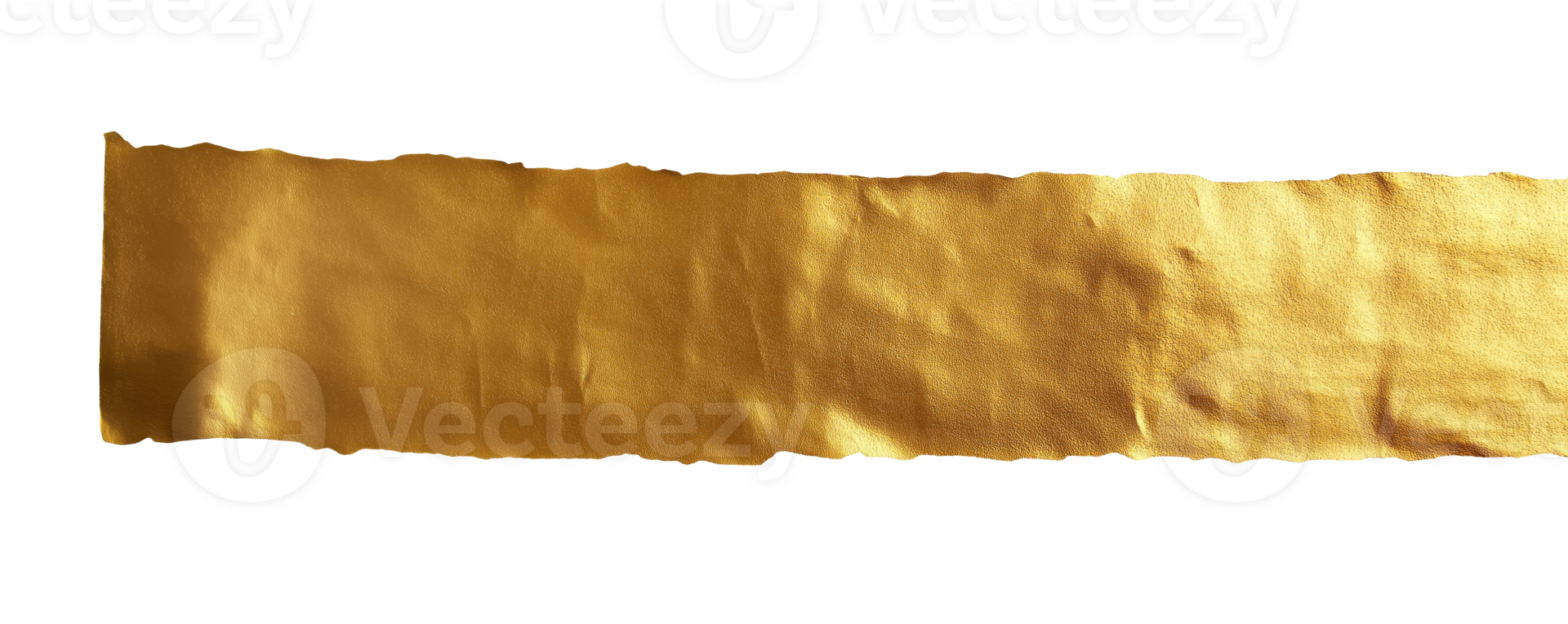 Gold foil paper ribbon isolated on transparent background png