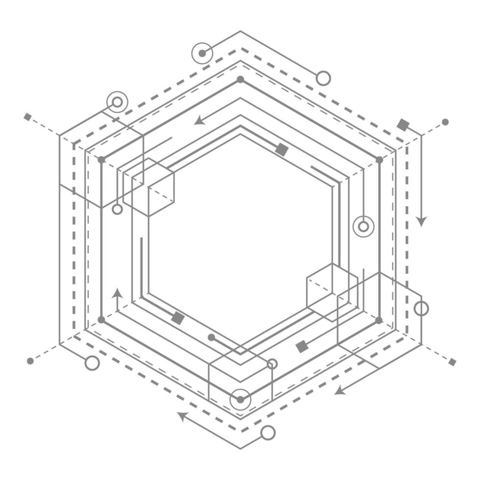 Technology Banner.Engineering drawing of future technologies . vector