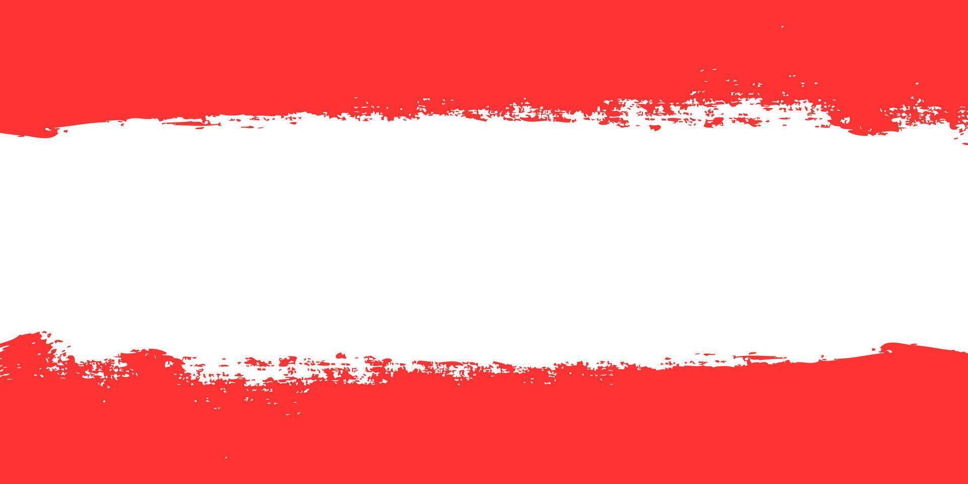 Red strip of paint on a white background . vector