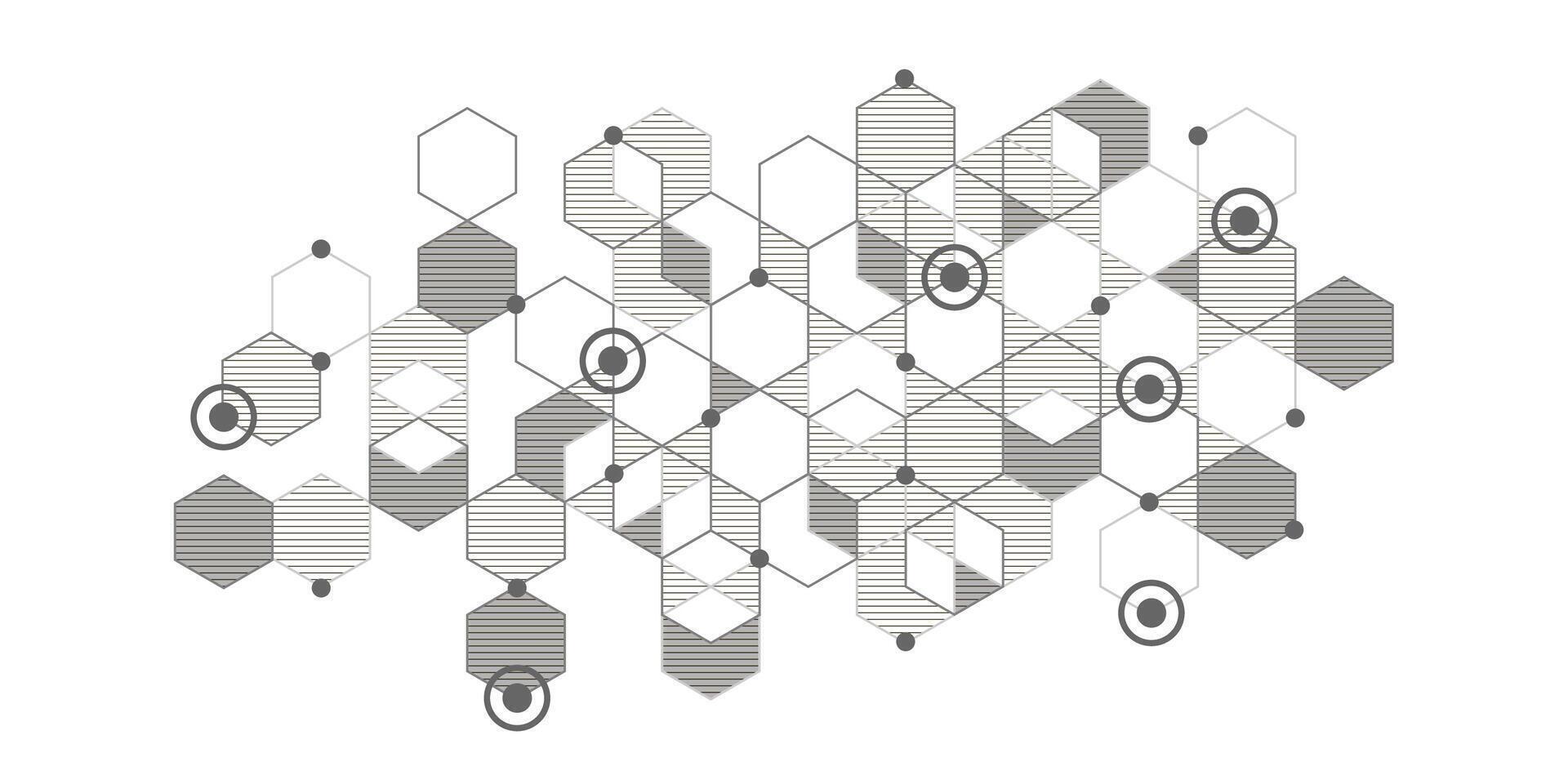 Technological banner background.Hexagons on white background . vector