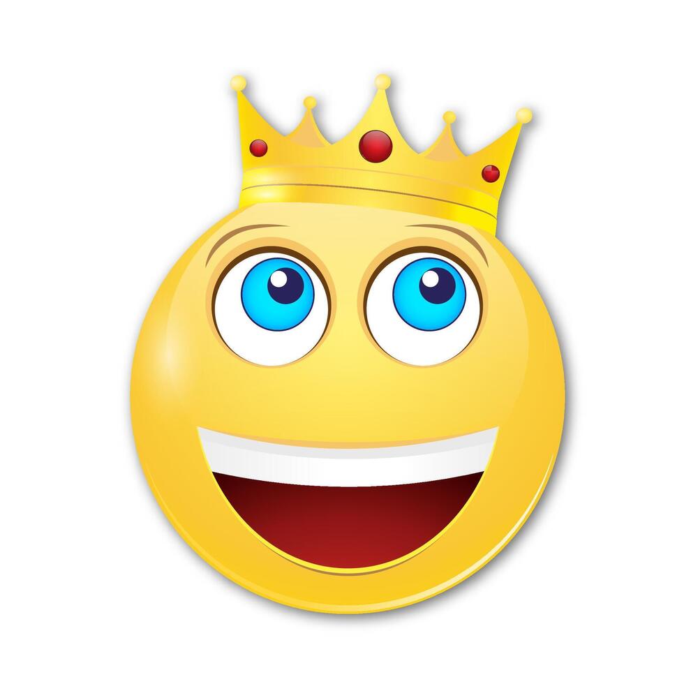 Smiling face in the crown.Emotion. vector