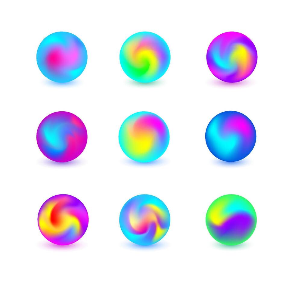 Neon Ball .Set of Gradient Balls. vector