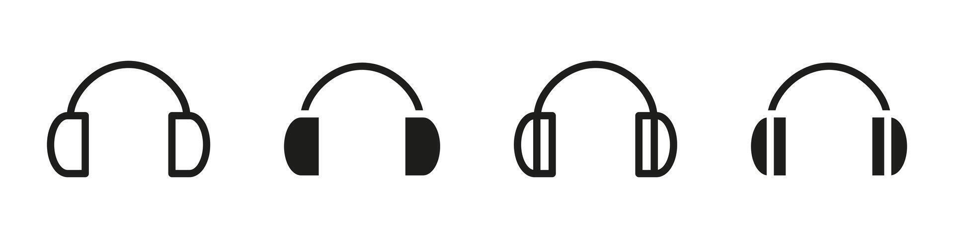 Headphones icon. Audio listening device illustration. Over-ear stereo symbol for music and sound playback. Modern wearable gadget for entertainment and acoustic experiences. vector