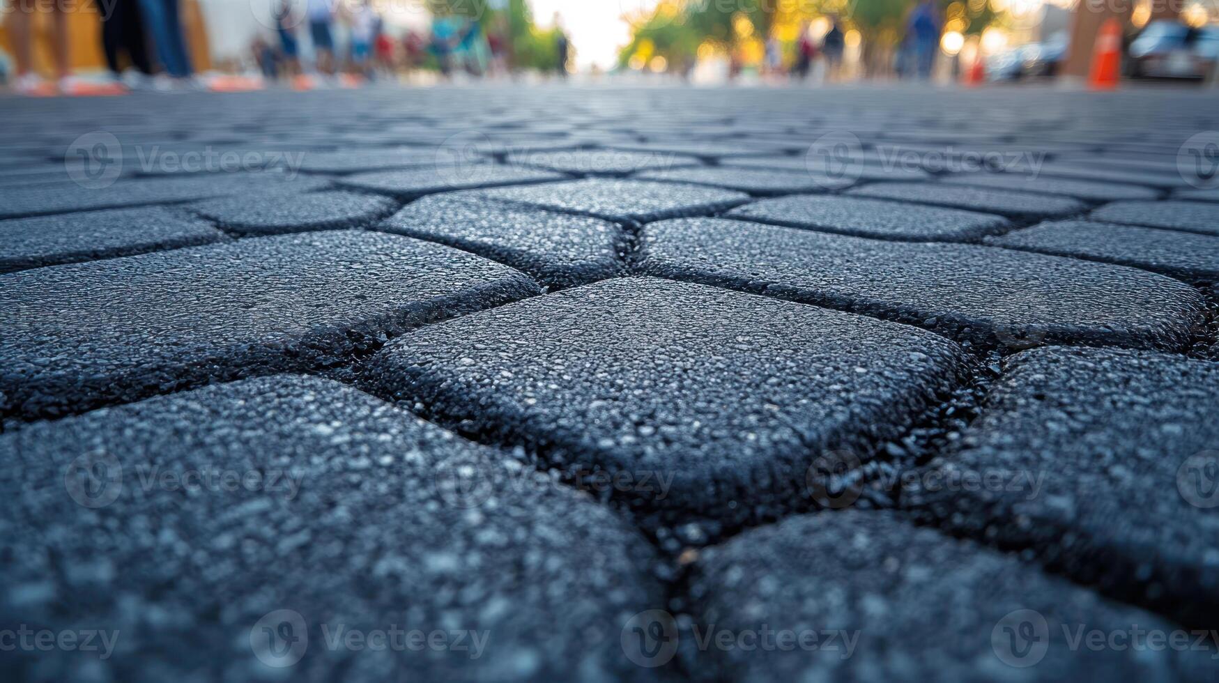 Close-up of textured pavement in a street setting. photo