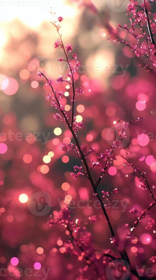 Delicate pink blossoms with dreamy bokeh effect. photo