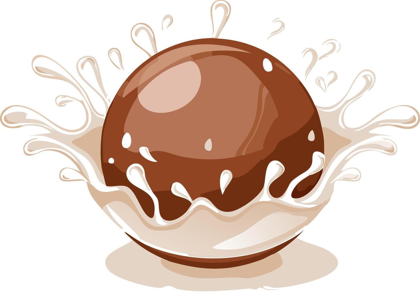 Chocolate easter egg with splash vector