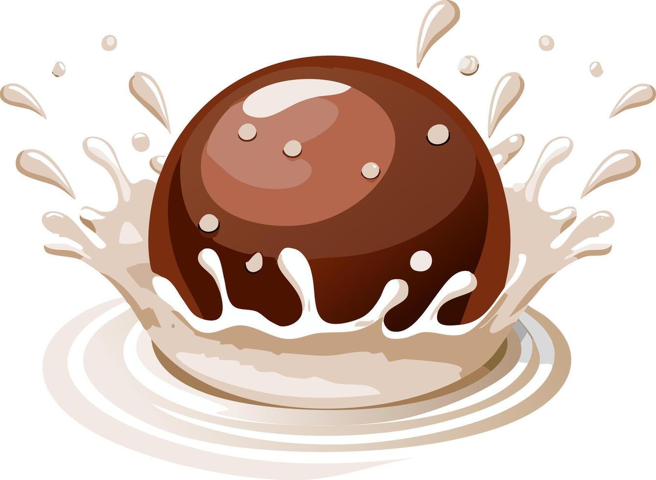Chocolate egg splashing water vector