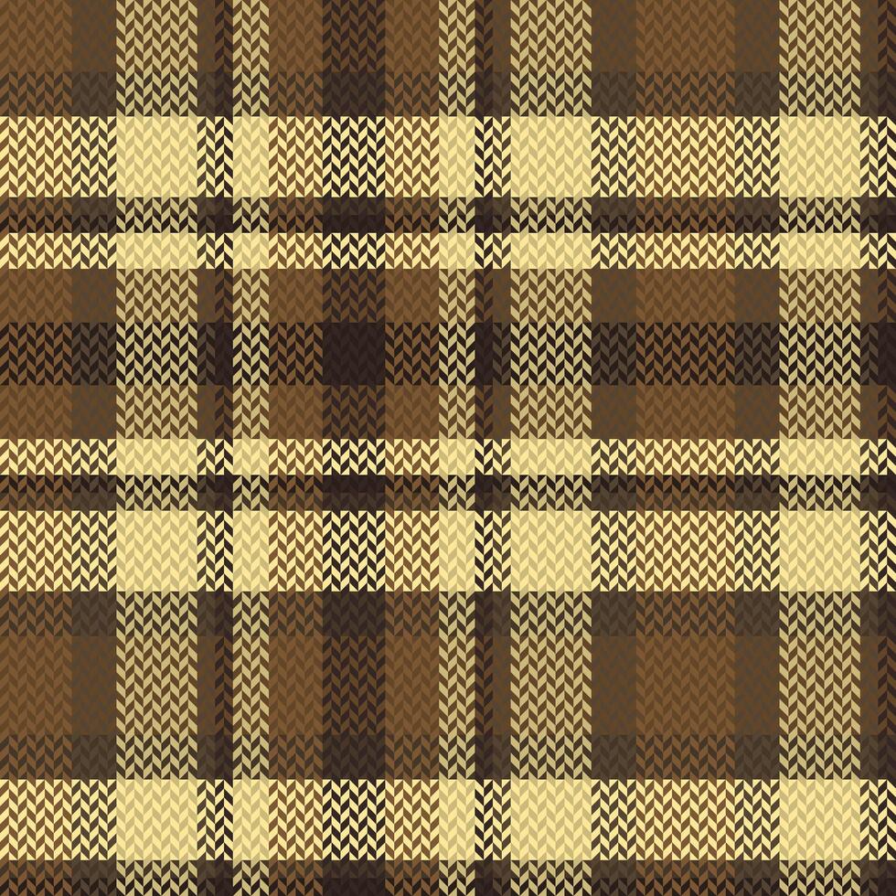 A plaid fabric with brown and tan colors vector