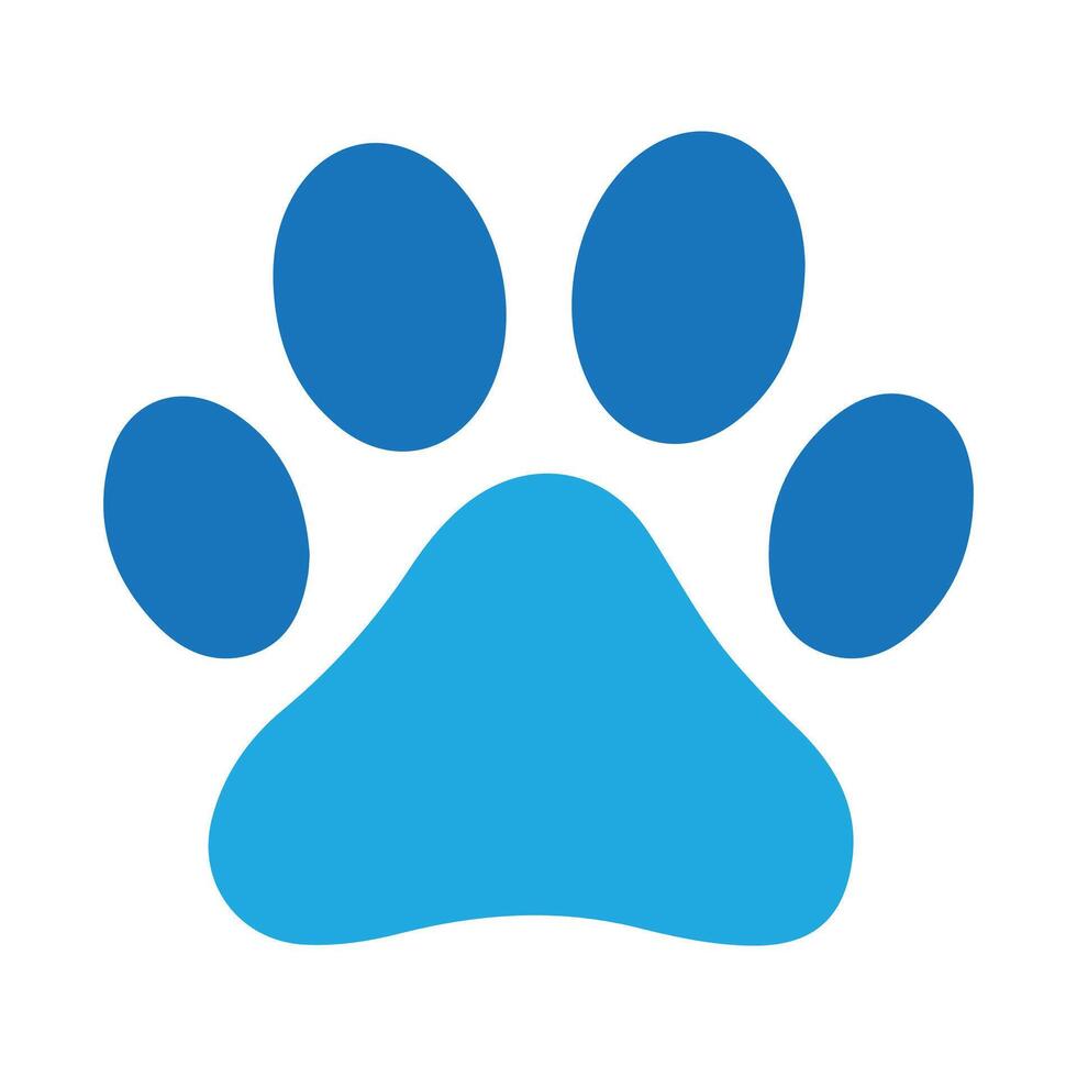 blue color cat paw vector