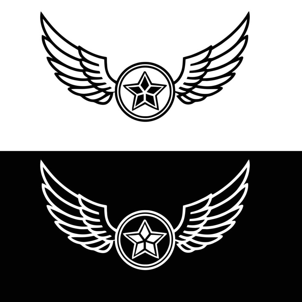 winged shield with wings logo design . vector