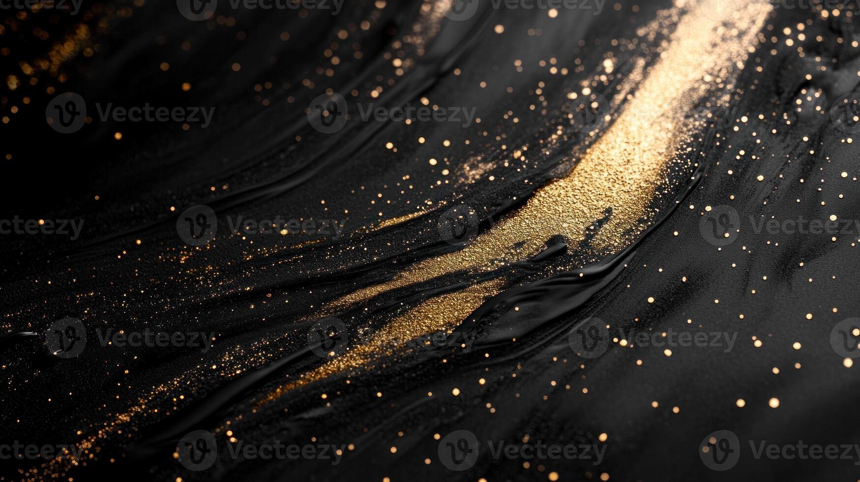 Abstract black and gold texture with glitter. photo