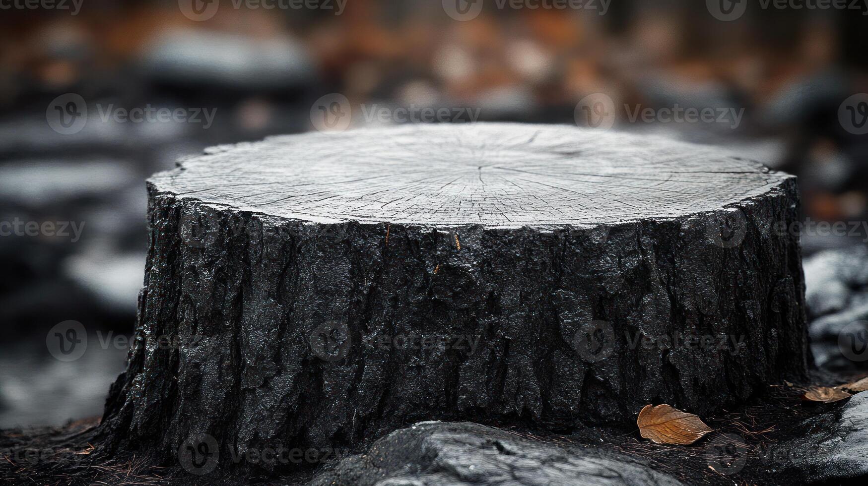 A tree stump in a natural setting. photo