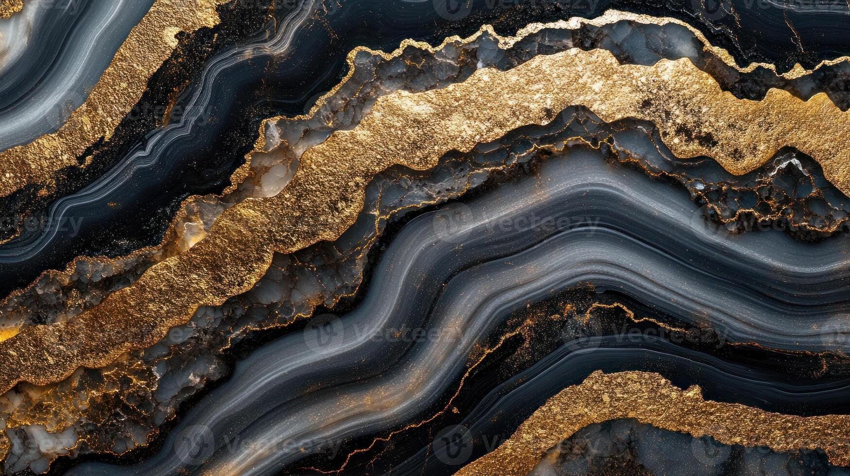 Abstract black and gold textured design. photo