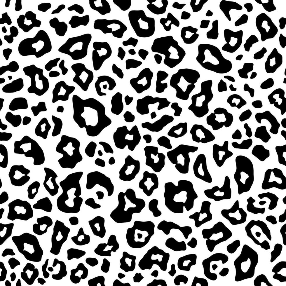Leopard pattern. Seamless print. Animal texture. Black spots on white background. Cheetah skin imitation for painted on clothes or fabric vector
