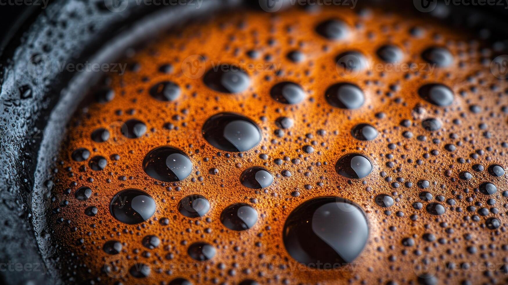 Close-up of water droplets on a textured surface. photo
