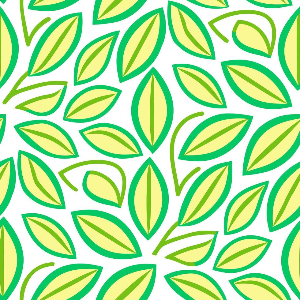 Vibrant spring leaves seamless pattern with bold shapes and bright shades for energetic spring designs concept as Energetic seamless spring leaves pattern featuring bold shapes and Seamless Set vector