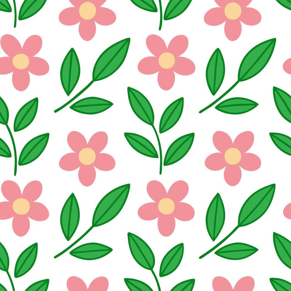 Bright spring nature seamless pattern with bold blooms and green leaf backgrounds for lively garden projects concept as Bright spring floral pattern featuring bold blooms and lush Seamless Set vector
