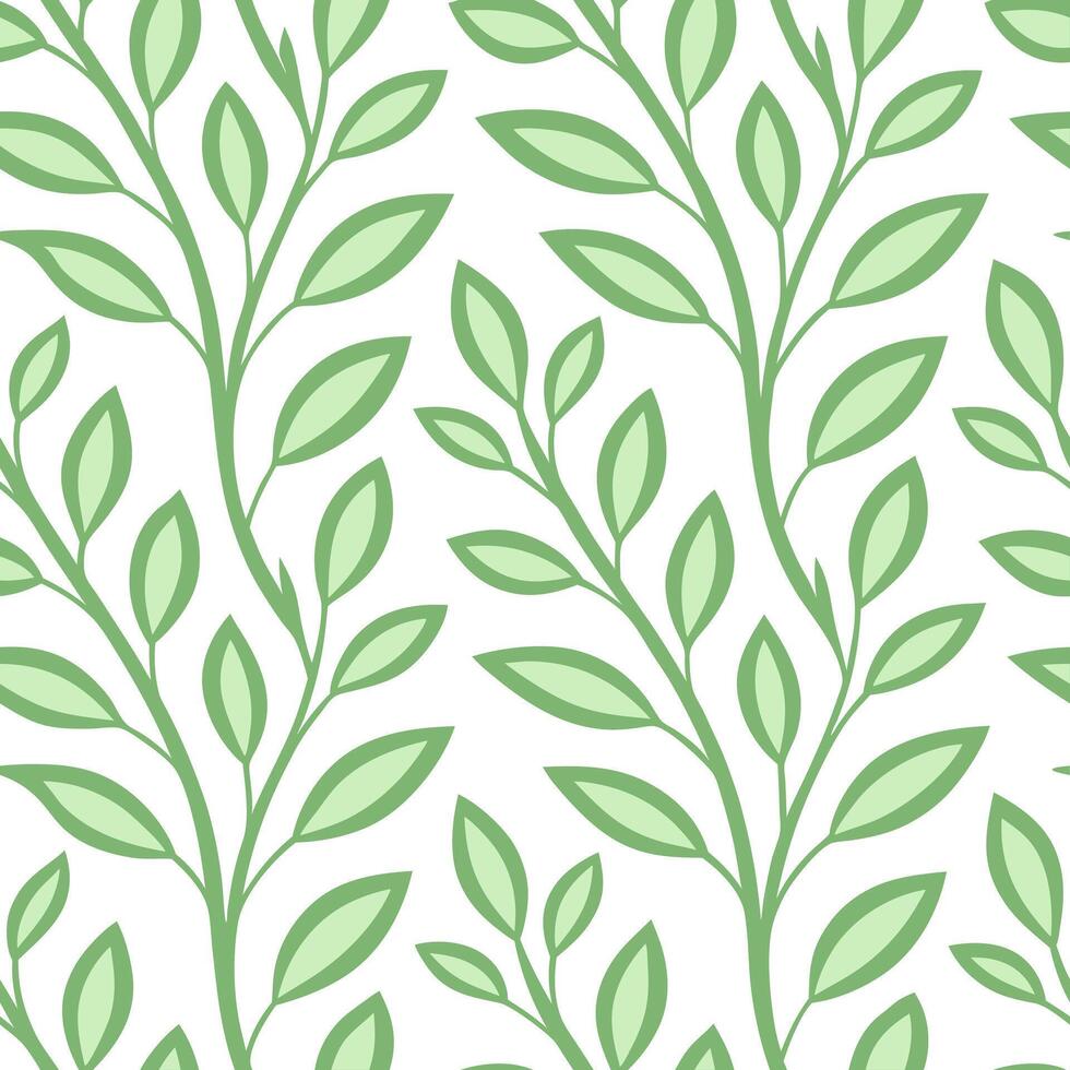 Elegant spring nature seamless pattern with delicate vine patterns and soft green hues for refined natural designs concept as Refined spring nature pattern featuring delicate vines Seamless Set vector