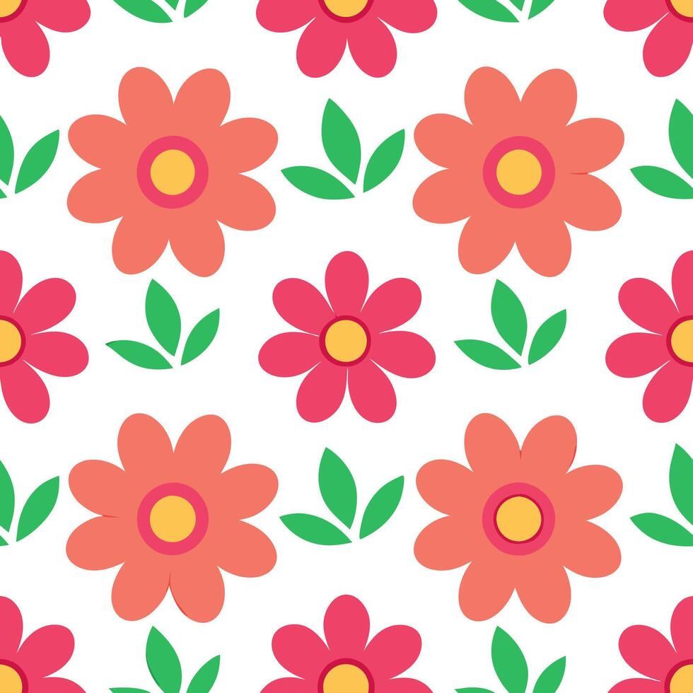 Bright spring floral seamless pattern with large bold blooms and contrasting shades for vibrant spring designs concept as Bold spring floral pattern with large blooms and contrasti Seamless Set vector