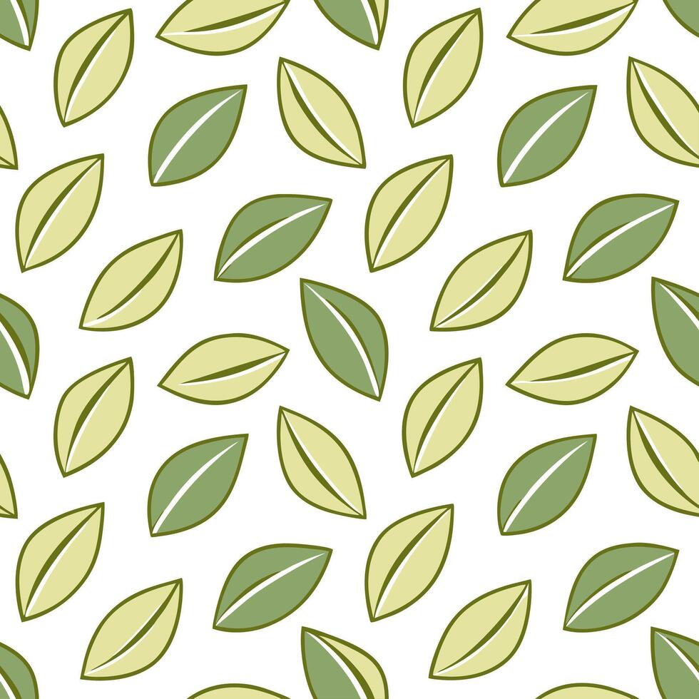 Spring leaves seamless pattern with scattered leaves and subtle color transitions for a natural organic aesthetic concept as Natural spring leaves pattern with scattered leaves and Seamless Set vector