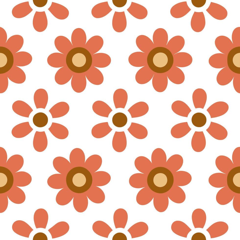 Retro floral seamless pattern with abstract blooms and bold color contrasts for modern spring designs concept as Modern retro floral pattern with abstract blooms and bold color con Seamless Set vector