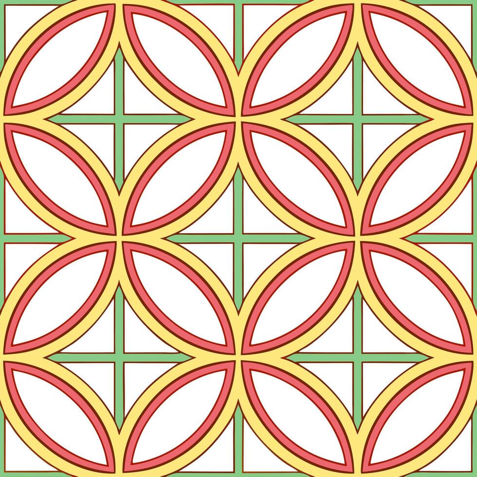 Retro tile mosaic seamless pattern with colorful tiles and classic arrangement for decorative projects concept as Colorful retro mosaic tile pattern with classic arrangements perfe Seamless Set vector