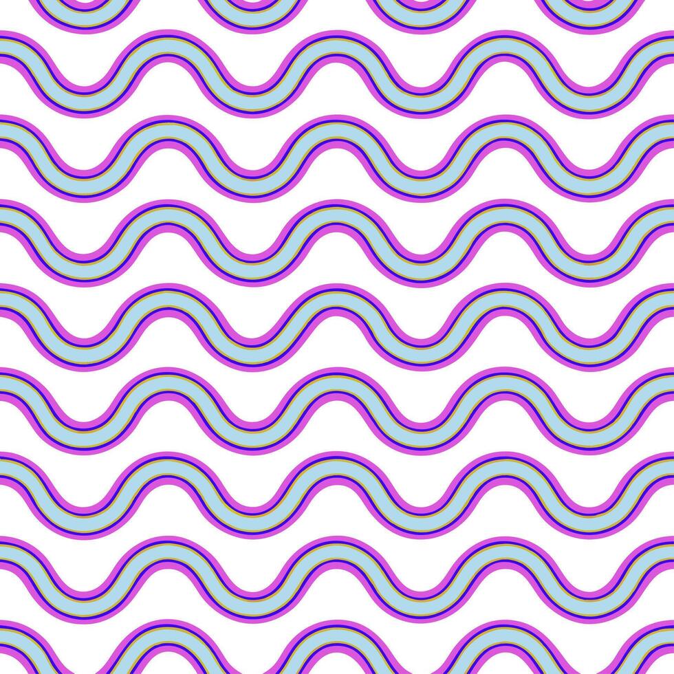 Retro wave seamless pattern with flowing lines and neon accents for dynamic backgrounds concept as Dynamic retro wave pattern featuring flowing lines and neon accents perfect for v Seamless Set vector