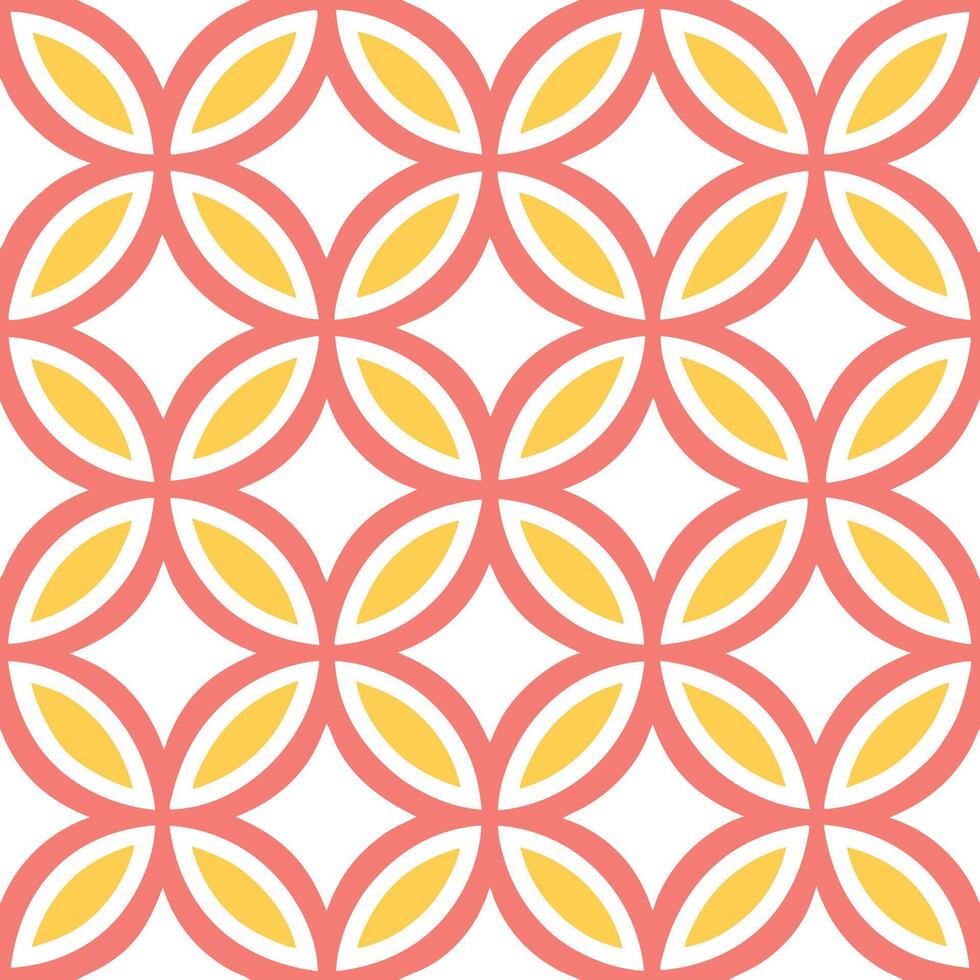Retro geometric circles seamless pattern with overlapping shapes and vibrant hues for playful designs concept as Playful retro geometric circles pattern featuring overlapping shape Seamless Set vector