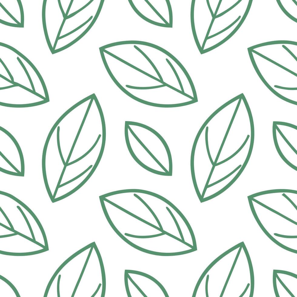 Minimalistic spring leaves seamless pattern with clean lines and soft green tones for fresh modern designs concept as Simple clean lined spring leaves pattern in soft green tones p Seamless Set vector