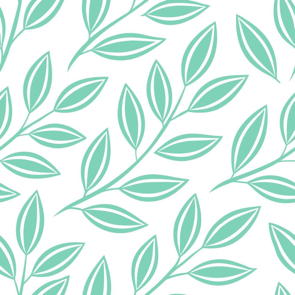 Spring leaves seamless pattern with light airy tones and delicate detail for soft whimsical spring designs concept as Soft spring leaves pattern with airy tones and delicate detail Seamless Set vector