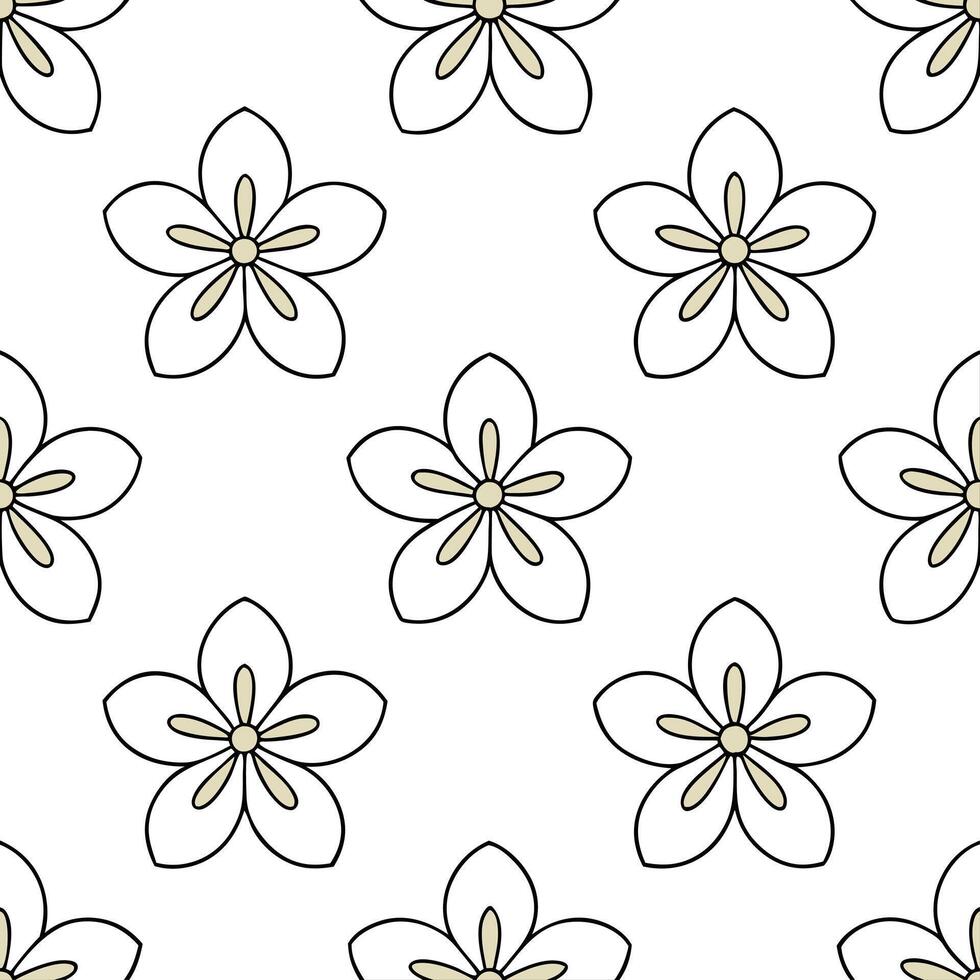 Delicate spring floral seamless pattern with fine lines and muted color palette for soft and tranquil designs concept as Soft spring floral pattern featuring delicate lines and a m Seamless Set vector