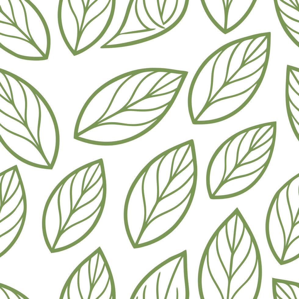 Spring leaves seamless pattern with delicate veins and subtle variations in green for natural elegance concept as Elegant spring leaves pattern with delicate veins and varying gree Seamless Set vector