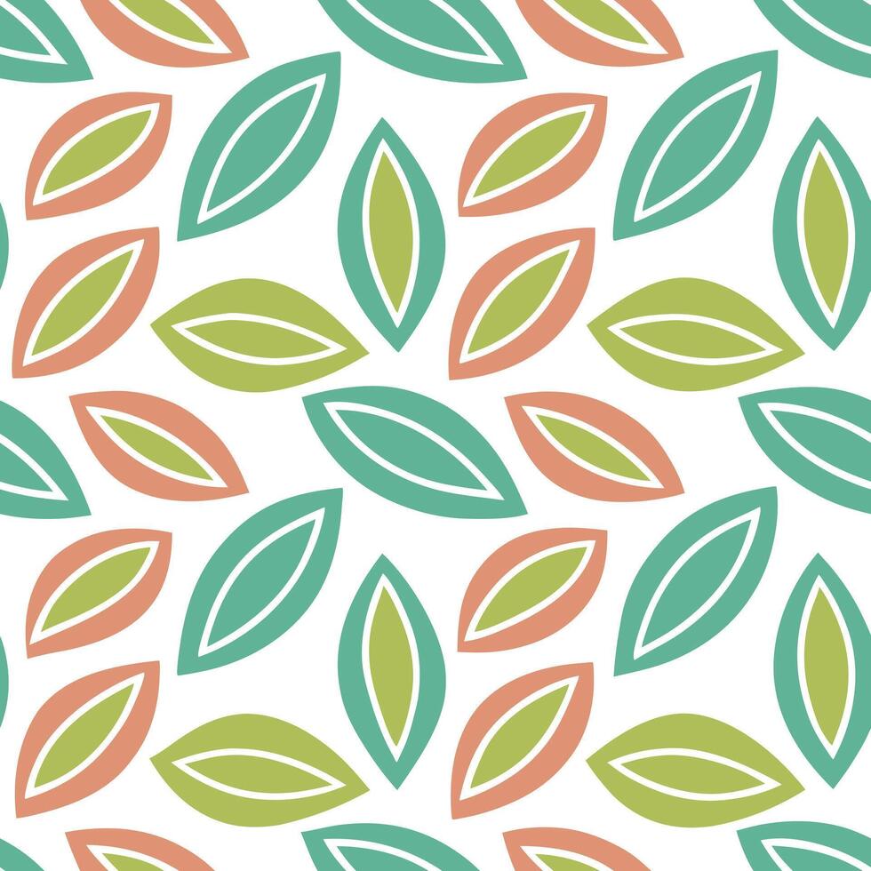 Artistic spring leaves seamless pattern with abstract interpretations of leaves and bright spring hues for creative designs concept as Abstract artistic interpretation of spring le Seamless Set vector