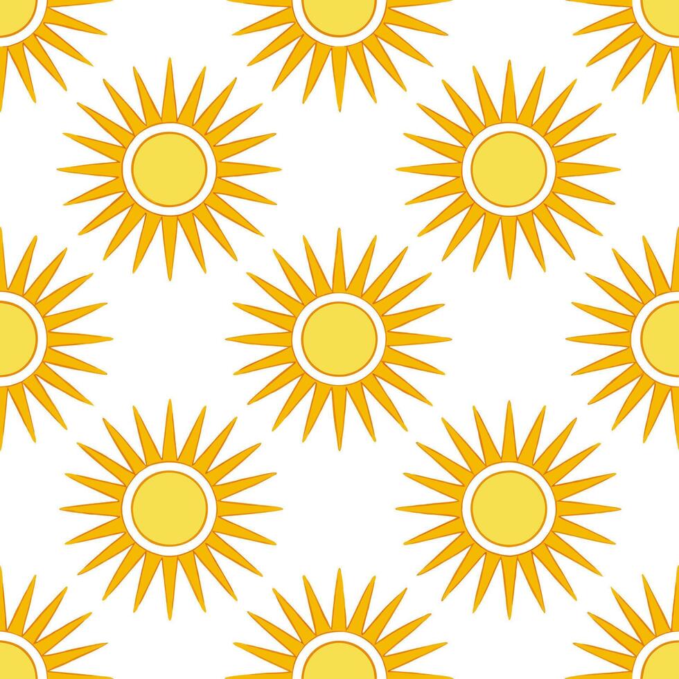Radiant spring sunshine seamless pattern with sunflowers and rays of light for vibrant outdoor projects concept as Radiant spring sunshine pattern with sunflowers and light rays pe Seamless Set vector