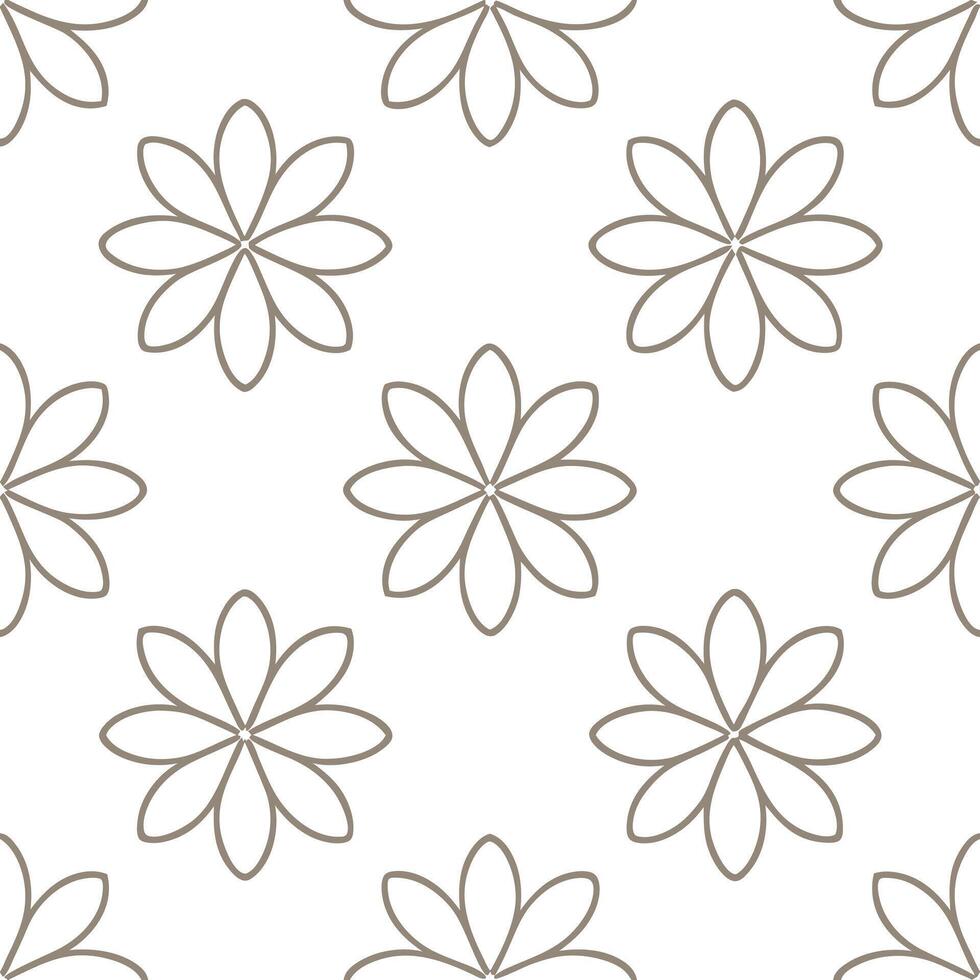 Subtle summer flowers seamless pattern with fine lines and neutral colors for a minimalist elegant design concept as Minimalist summer flower pattern with fine lines and neutral to Seamless Set vector