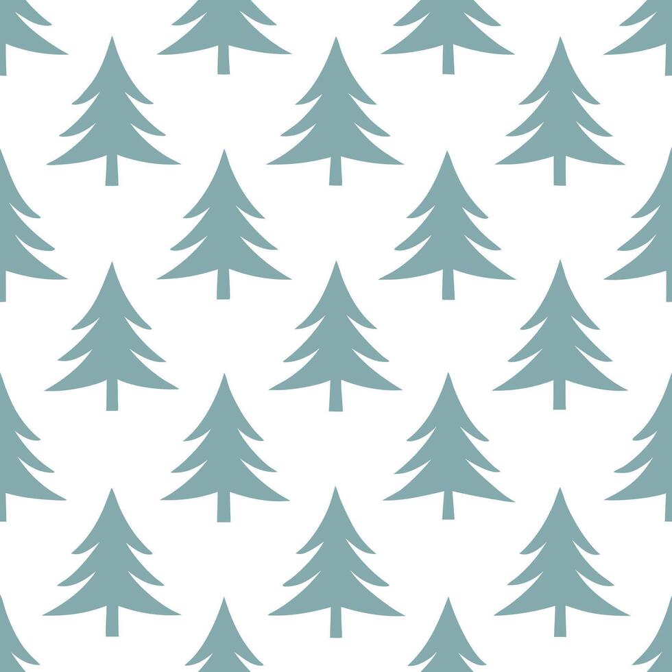Winter trees seamless pattern with tall pine trees and light snow for a serene winter forest scene concept as Serene winter trees pattern with pine trees and light snow ideal for a Seamless Set vector