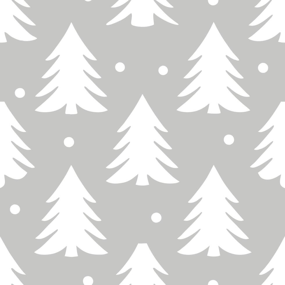 Winter whites seamless pattern with snow covered trees delicate snowflakes and soft icy textures for a gentle winter look concept as Gentle winter whites pattern with snow covered Seamless Set vector