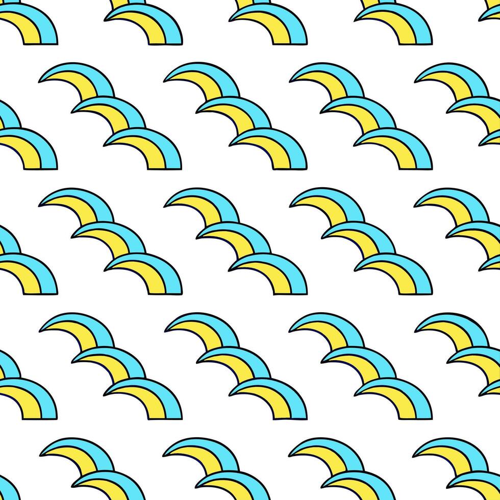 Bold summer waves seamless pattern with vibrant crashing waves and high contrast colors for energetic designs concept as Energetic summer waves pattern with bold crashing waves and Seamless Set vector