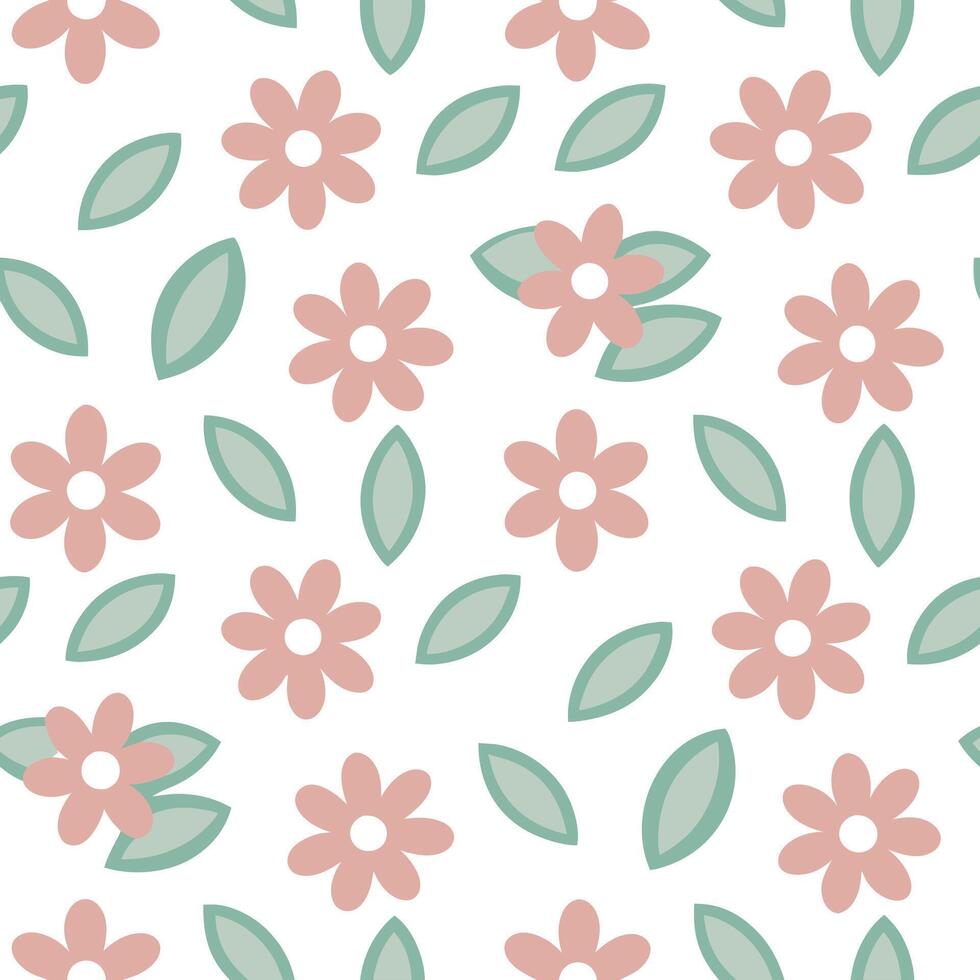 Soft summer flowers seamless pattern with pastel hues and gentle curves for calm soothing spring designs concept as Gentle summer flower pattern with pastel hues and soft curves id Seamless Set vector
