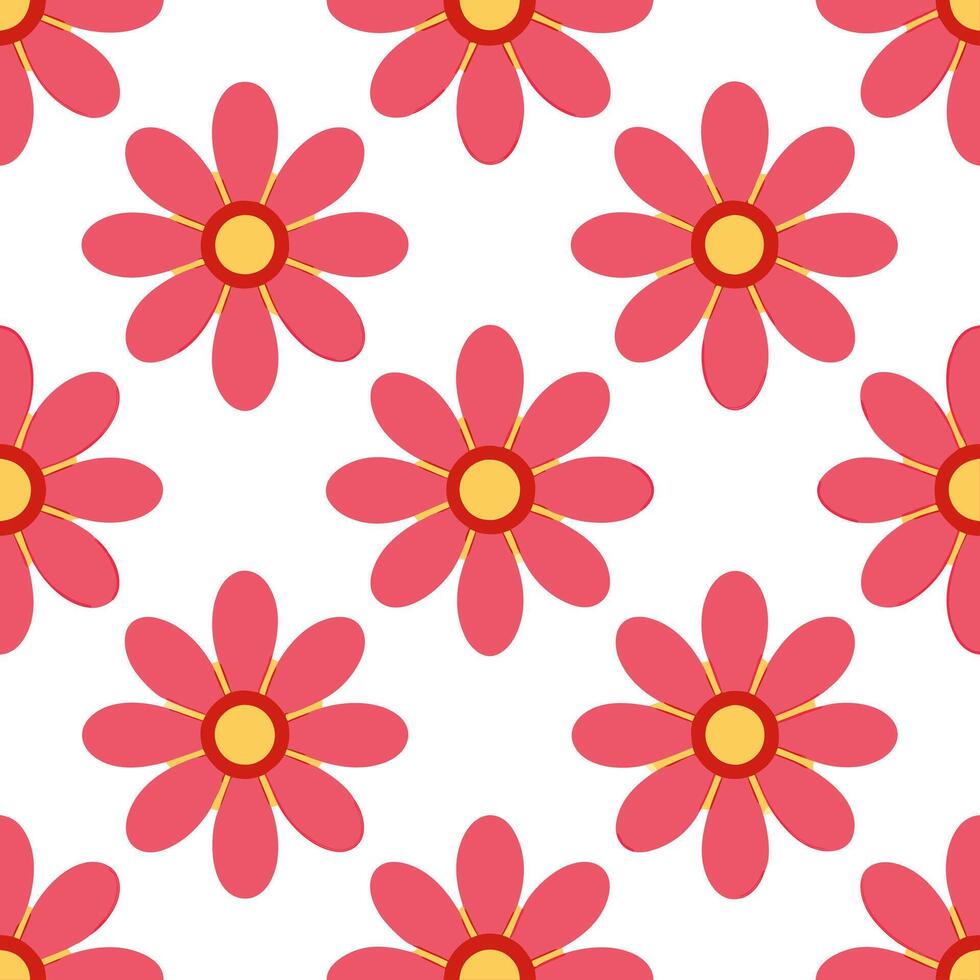 Bright summer flowers seamless pattern with large bold petals and vibrant colors for lively garden themes concept as Bright and bold summer flowers pattern with large petals and vi Seamless Set vector