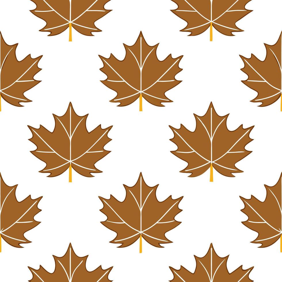 Thanksgiving leaves seamless pattern with rustic brown tones and golden accents for a cozy fall inspired aesthetic concept as Rustic Thanksgiving pattern with brown and golden leav Seamless Set vector