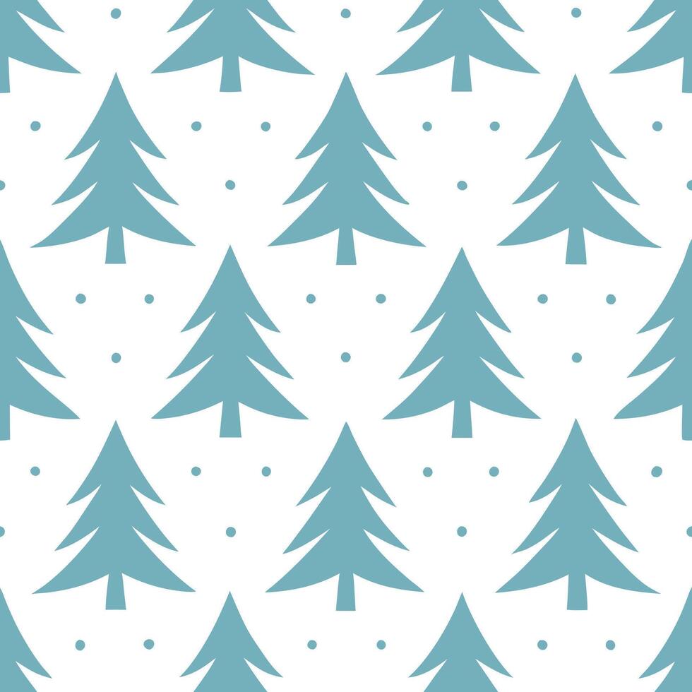 Winter trees seamless pattern with frosted pine trees and light snowfall for a subtle cool seasonal design concept as Cool winter trees pattern with frosted pine trees and light sn Seamless Set vector