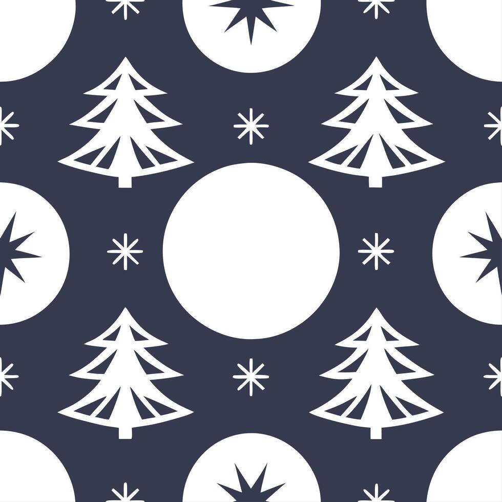 Winter nights seamless pattern with glittering ice crystals soft moonlight and snowy trees for a cold tranquil winter night concept as Tranquil winter night pattern with glittering Seamless Set vector