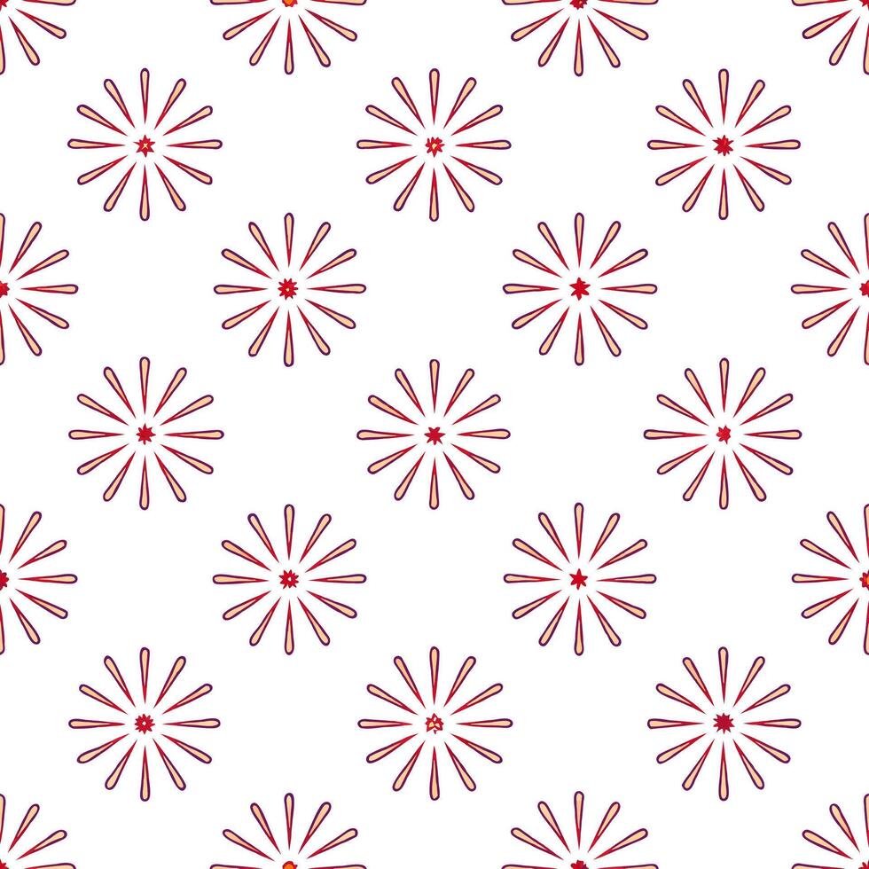 New Year seamless pattern with decorative 2023 numbers fireworks and party decorations for a festive year end design concept as Festive year end New Year pattern with the number 20 Seamless Set vector