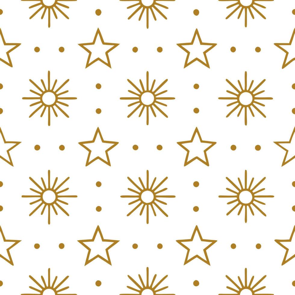 New Year seamless pattern with gold 2023 numbers sparkling stars and celebratory elements for a refined celebration feel concept as Refined New Year pattern with 2023 numbers spark Seamless Set vector