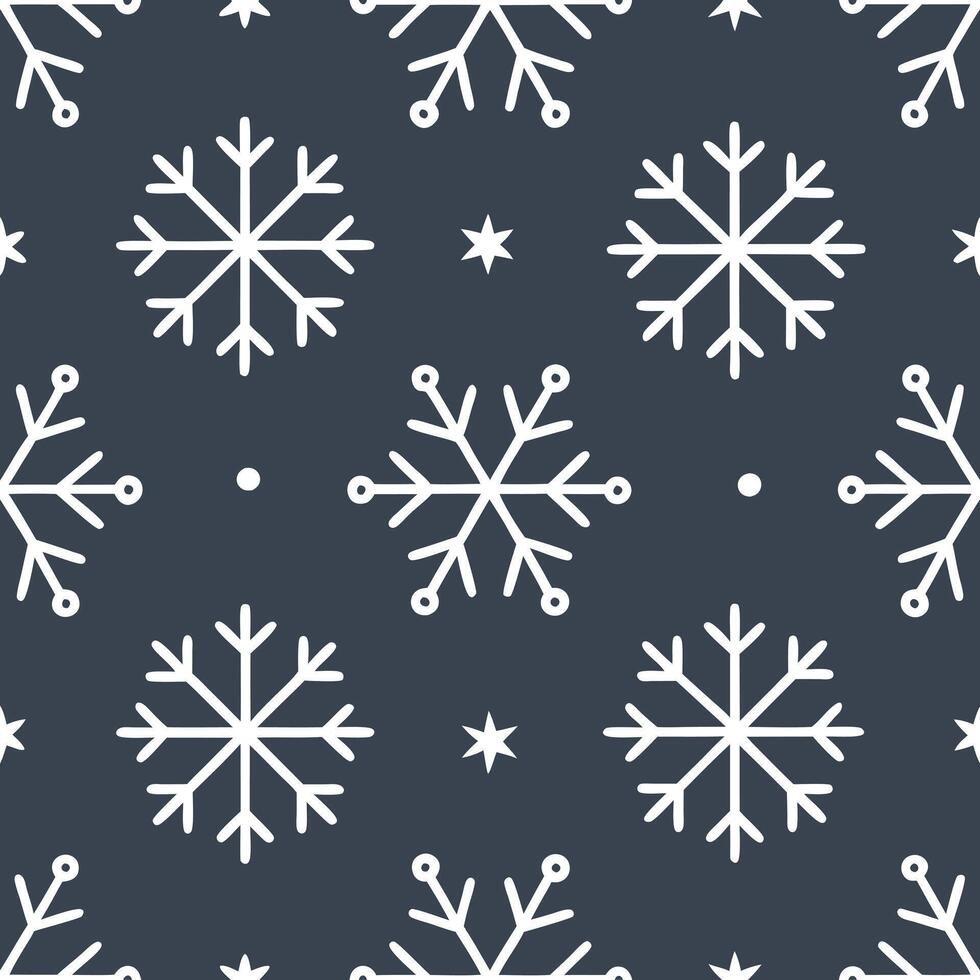 Winter whites seamless pattern with light snow sparkling stars and frosty visuals for a dreamy winter night effect concept as Dreamy winter night pattern with light snow sparkling Seamless Set vector