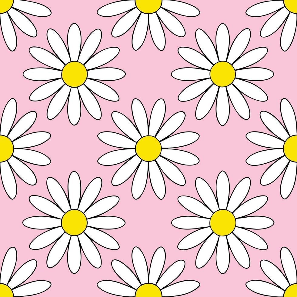Dynamic summer flowers seamless pattern with flowing petals and bright energetic colors for lively summer visuals concept as Lively summer flower pattern with flowing petals and br Seamless Set vector