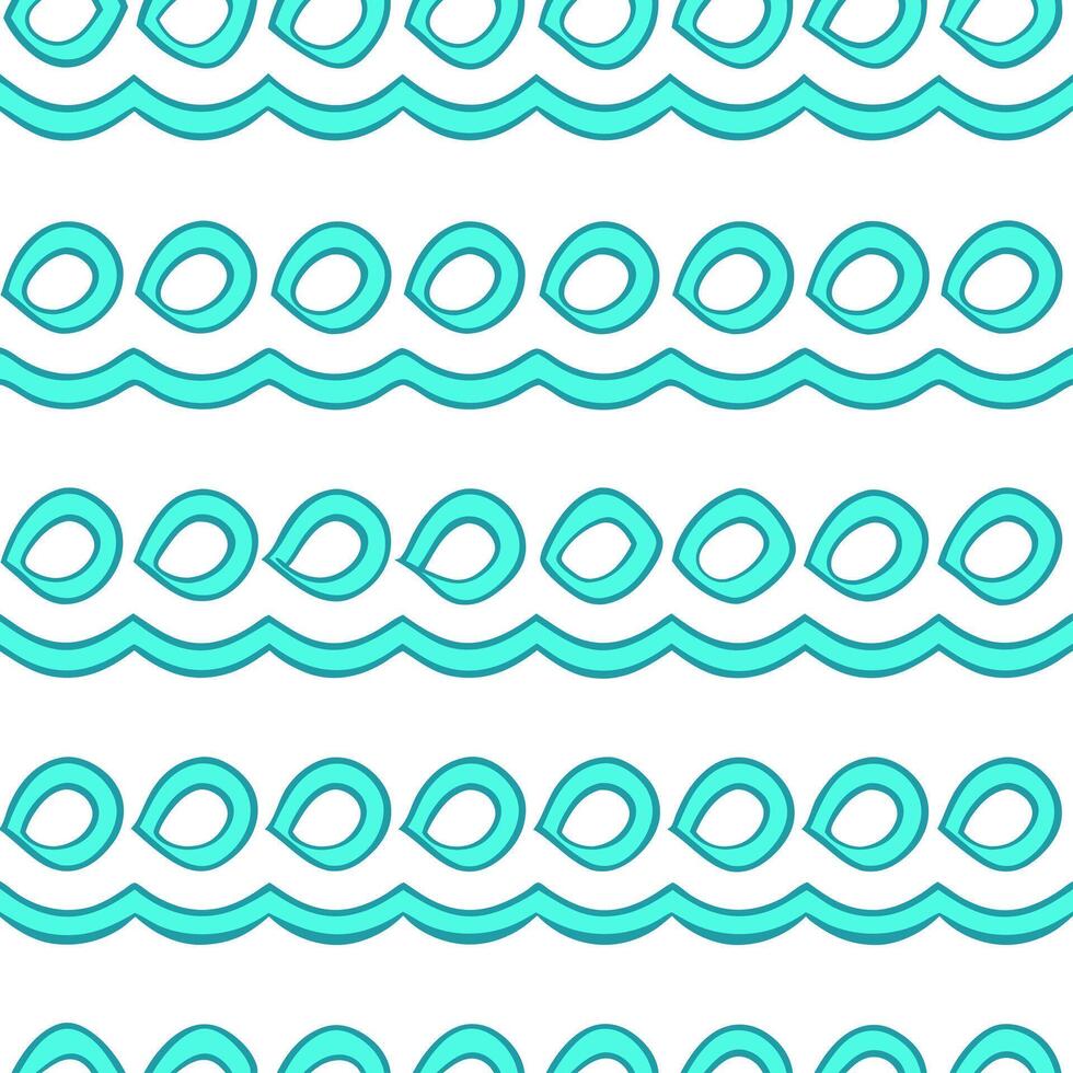 Playful summer waves seamless pattern with curling waves and bright color accents for fun beach designs concept as Fun beach wave pattern with curling waves and bright accents idea Seamless Set vector