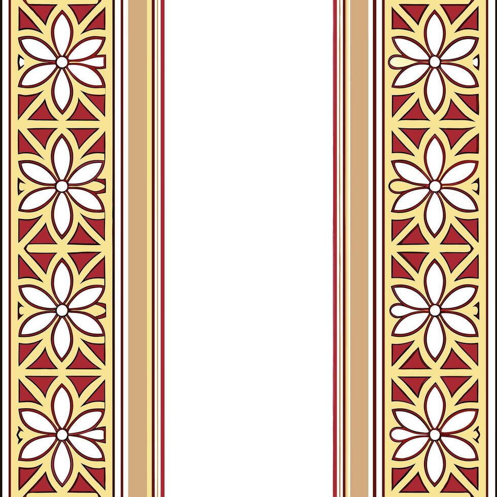 Traditional textiles seamless pattern with elegant borders and subtle color accents for a refined cultural aesthetic concept as Elegant traditional textiles with borders and subtle Seamless Set vector